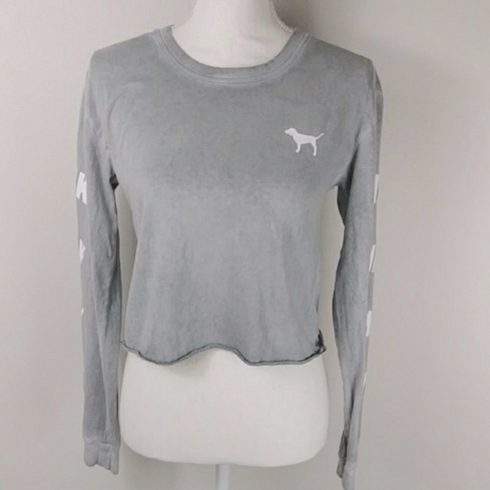 PINK Victoria’s Secret Long Sleeve CROP TOP